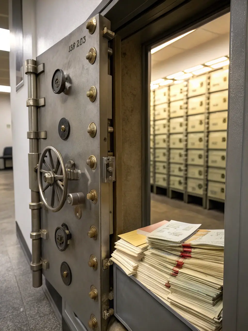 A secure digital vault representing estate planning, with a focus on protecting and transferring wealth to future generations in the UK.
