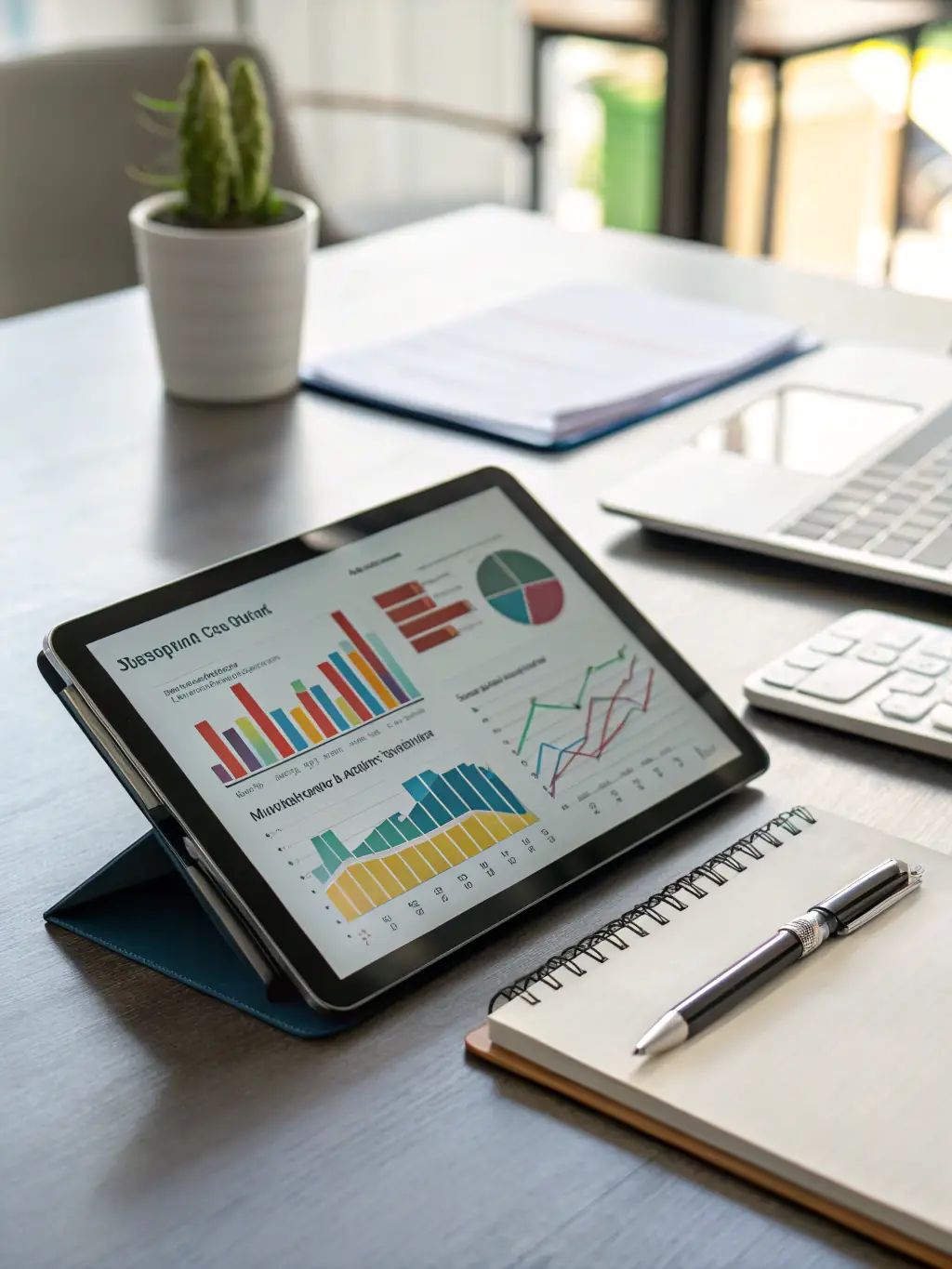 A diverse portfolio of UK-based investments displayed on a digital tablet, showcasing various asset classes and growth potential.